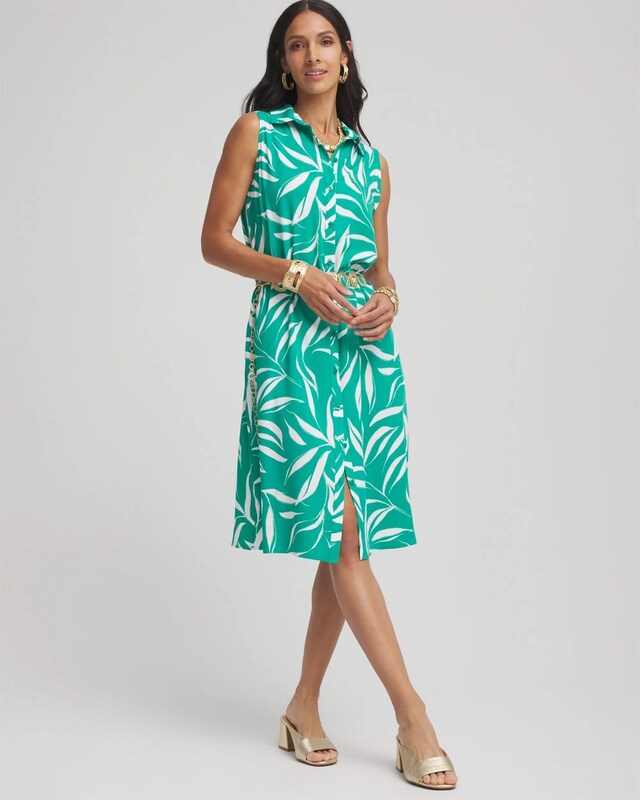 Rayon Silk Sleeveless Shirtdress - image 2